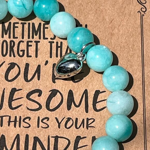 Stone Bracelet New You are Awesome Positive Affirmation Stretches Gift Present - Picture 2 of 3